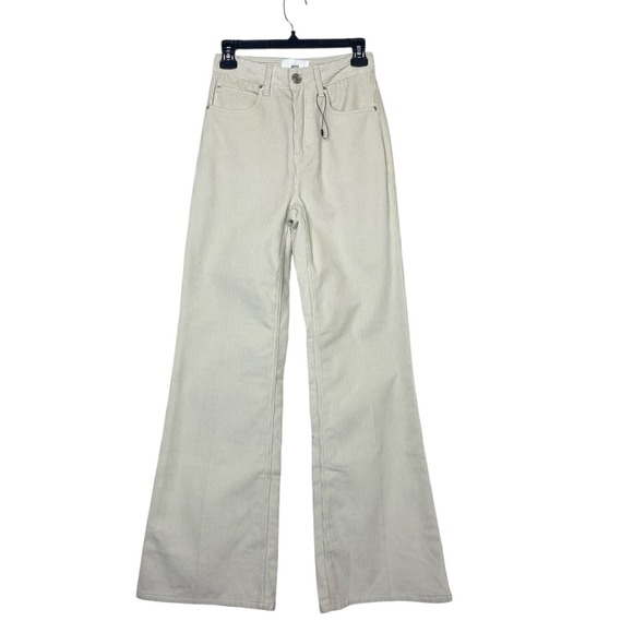 Ami Pants - AMI PARIS Alexandre Mattiussi Women's Size XS Flare Leg Corduroy Trousers Ivory